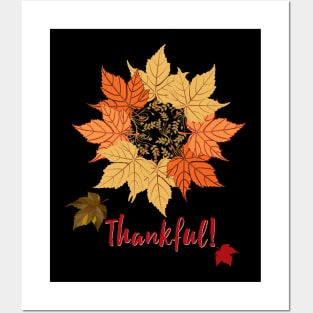 Happy Thanksgiving leaves Posters and Art